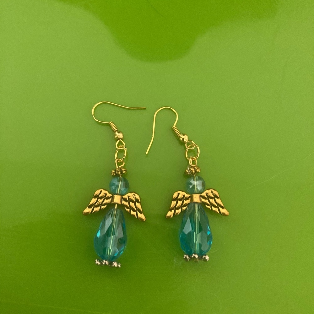 Women’s blue angel earrings
